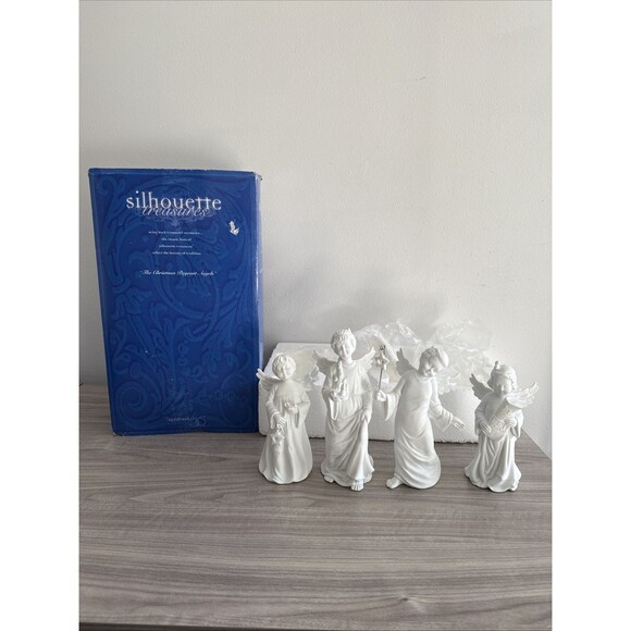 Department 56 Winter Silhouette The Christmas Pageant Angels Set of 4 In Box VTG - Picture 1 of 16